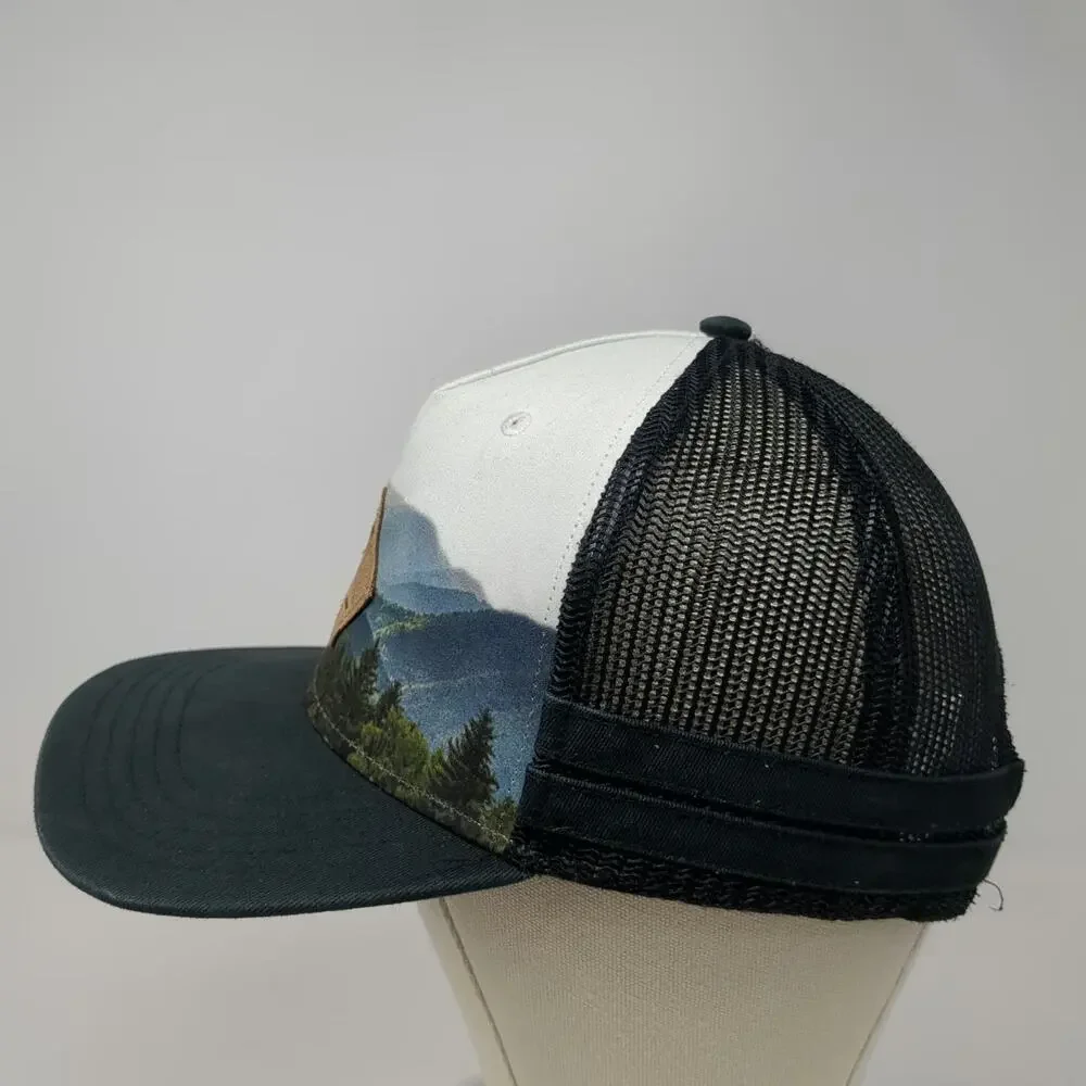 Art Class Trucker Hat Black White One Size Mountain Landscape Mesh Snapback